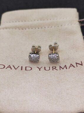 David Yurman 925 Silver Earrings with Original Pouch